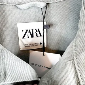 NWT ZARA Women's The Utility‎ Oversized Shirt Chore Jacket XS Green Utility Chic thumbnail 5