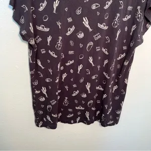Pleione‎ Women's Size Small T-Shirt Gray Scoop Neck Southwest Sombrero Chips thumbnail 9