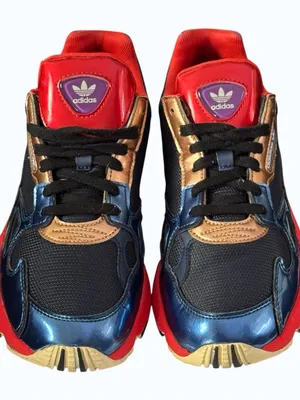 Adidas Originals Falcon Collegiate Navy Blue Red Sneakers Women’s Size 8 thumbnail 3
