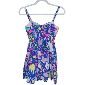 Lilly Pulitzer Christine Sundress‎ Tropical Catwalkin Size 0 Blue Multicolor thumbnail 6