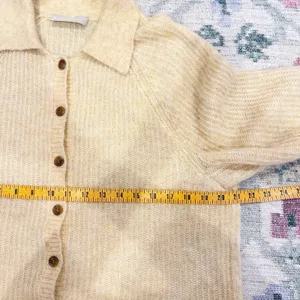 Everlane Womens Alpaca Knit Collared Cardigan XL Quiet Luxury Academia Preppy thumbnail 6