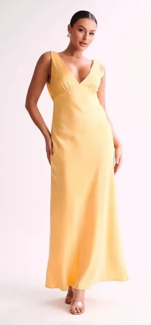Meshki Yellow Backless Dress thumbnail 1