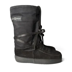 STEGER MUKLUKS Sz 8 Black Moosehide Leather OJIBWA Winter Boots Made In USA thumbnail 2