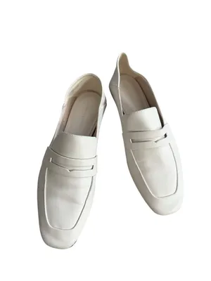 CHARLES & KEITH White Leather Loafers Flats Size 40 / US 10 thumbnail 10