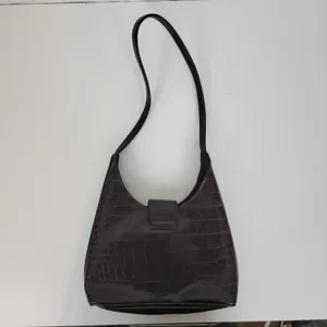 VINTAGE Nine West Women's‎ Shoulder Bag OS Brown Crocodile Embossed Single Strap thumbnail 7