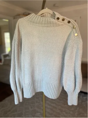 Cynthia Rowley Chenille Sweater Ribbed‎ Mock Neck Quiet Luxury Buttery Soft Cozy thumbnail 2