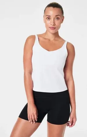 Spanx Contour Rib 2-in-1 Tank Top White Size Small New thumbnail 1