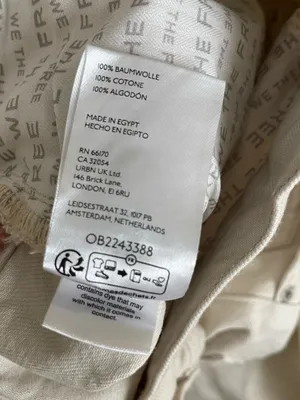 We The Free Off White Baggy High Rise Wide Leg Cuffed Jeans Size 27 thumbnail 4