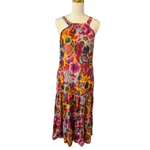By Anthropologie Floral Modal Maxi Dress XXS Pockets Open Back Boho thumbnail 2