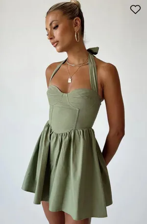Princess Polly Green Dress thumbnail 1