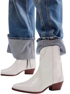 Free People New Frontier Western Cowboy Boot Womens 6.5 White Patent Leather NWT thumbnail 2