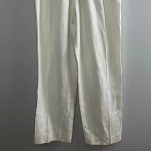 Mara Hoffman Eldora Trouser Size‎ 4 White High Rise Wide Leg Tailored 100% Hemp thumbnail 7