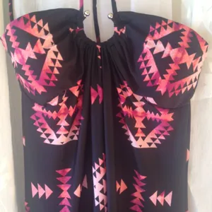 Gorgeous Black & Pink Aztec Maxi Dress | Strapless Summer Maxi | NWT thumbnail 3