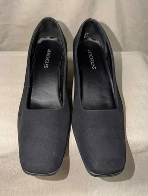 Aerosoles Heels Womens 8B Slip On Square Toe Loafer Pumps Black Fabric thumbnail 1