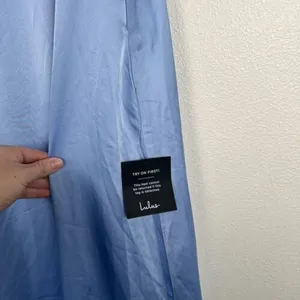 Lulus‎ Invitation Satin Cowl Neck Maxi Dress Blue Sz M NWT thumbnail 7