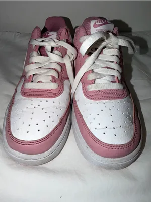 Nike Women's Pink and White Low-Top Sneakers thumbnail 2