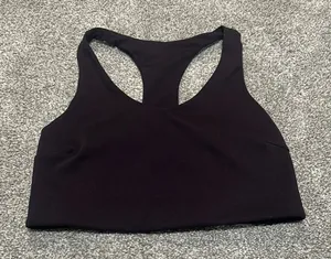 Zella dark plum purple‎ sports bra size small thumbnail 1