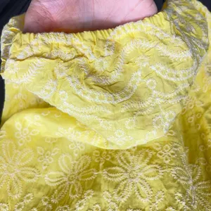 NWT yellow floral embroidered top size XL stretchy bottom hem bohemian‎ hippie thumbnail 4