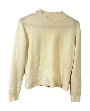 Quince Cashmere‎ Cream Mock Neck Thin Knit Sweater Size XS thumbnail 1