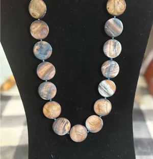 Mother of Pearl Blue/ Brown Shell Necklace thumbnail 1