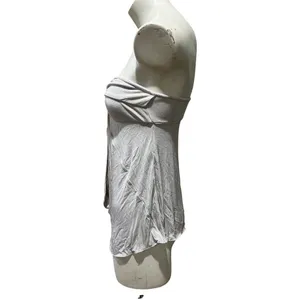 Free People Intimately Strapless Twist Front Tunic Top Womens M Gray Sheer thumbnail 3