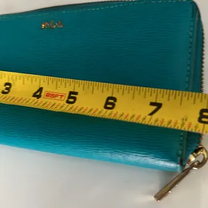 Lauren Ralph Lauren Tate Zip Around Leather Wallet Pick A Color Turquoise thumbnail 8