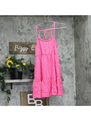 NEW Miken Juniors Tiered Dress Swim Cover-up I9672P544 Hot Pink Lurex XS thumbnail 3