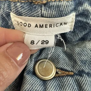 Good American Good Legs Cigarette Jeans Womens 8/29 Split Hem Blue Medium‎ Wash thumbnail 7