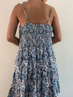 Japna Blue White Floral Dress thumbnail 6