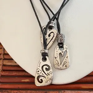 Brighton Silver and Black Triple Strand Heart Pendant Necklace 16”-18” thumbnail 2