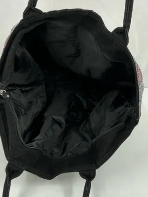 Victoria's Secret Pink and Silver Sequin Tote with Black Handles d25 thumbnail 3