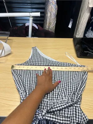 Vineyard Vines Black & White Gingham One-Shoulder Dress thumbnail 13