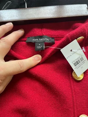 Ann Taylor Red A-Line Skirt with Gold Buttons thumbnail 5