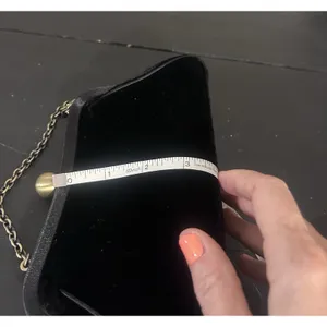 Banana Republic Black Satin Clutch Kiss Lock Evening Bag Chain Strap Purse thumbnail 8