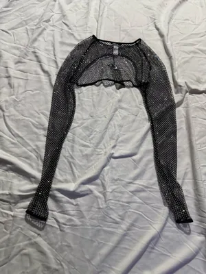 Dolls Kill Club Exx Fishnet Rhinestone Shrug thumbnail 3