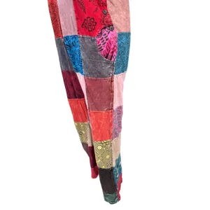 VTG Rhea S Patchwork Overalls Jumpsuit Cotton Boho Hippie Festival Cottagecore thumbnail 6