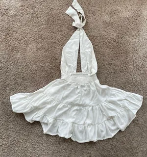 Halter Dress White thumbnail 4