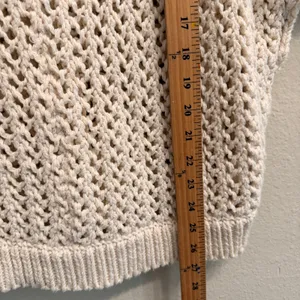 Free People Sophia Sweater Cream Crochet Open Chunky Knit Cotton Size Small thumbnail 13
