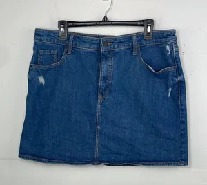 Old Navy Blue Mini Casual Denim Jean distressed skirt size 16 thumbnail 1