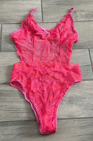 Savage X Fenty Pink Lace Bodysuit thumbnail 1