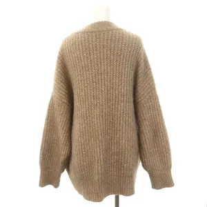 ZARA Patch Pocket Knit Oversized Cardigan Jacket Sweater Outerwear Tan Brown thumbnail 9