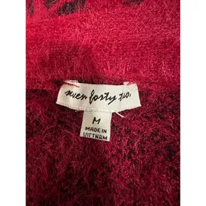 Women's seven forty two Red Black Leopard Print Cardigan M thumbnail 7