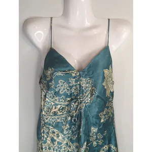 Zara Blue & White Satin Effect Paisley Mini Slip Dress Womens XS Y2K Retro‎ thumbnail 4