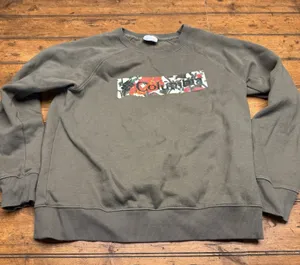 Columbia Olive Green Floral Print‎ Sweatshirt Sz Medium thumbnail 1