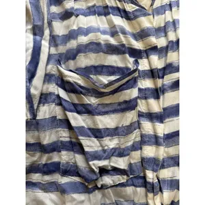 Humming Bird Women Size Measured Button Down Blouse‎ Short Sleeve Stripe Pocket thumbnail 6