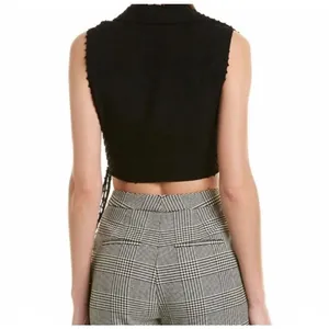 ✨Alice + Olivia Roseann Silk Blend Crop Black Sz 2 Top✨ thumbnail 2