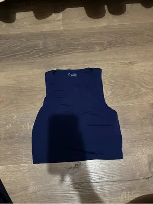aerie Navy High-Neck Crop Sports Bra thumbnail 2
