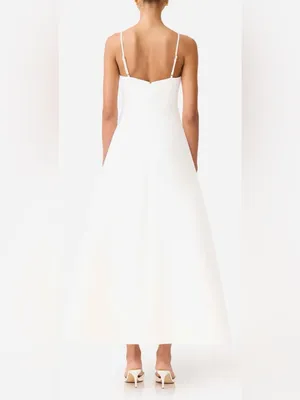 NEW ELLIATT Stella white 3d floral applique A-line bridal maxi gown dress sz M thumbnail 2