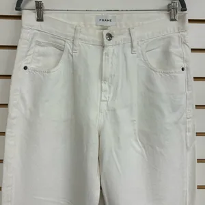 Frame‎ Baggy Denim Le Straight Leg White (Blanc) Jeans 26 100% Cotton thumbnail 3