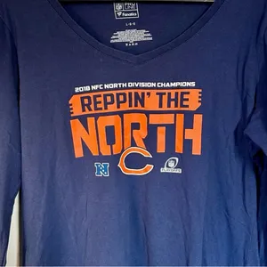 Fanatics NFL Chicago Bears Reppin' the North Navy and Orange Long Sleeve Tee - L thumbnail 3